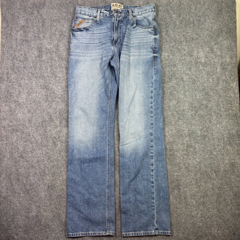 Ariat M5 Jeans Mens 33x36 Blue Straight Fit Straight Leg Denim Western Work 0495